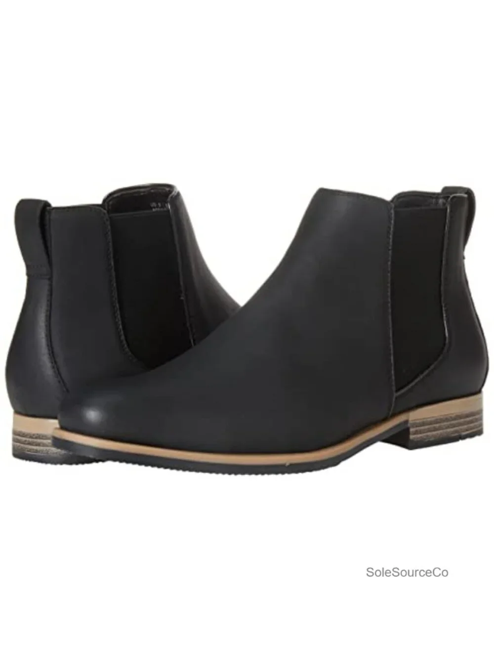 Men's Slip On Chelsea Ankle Boot Faux Leather Pull-On Almond Toe